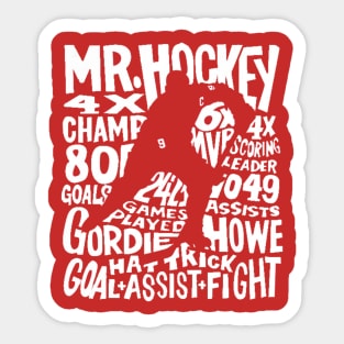 Gordie Howe Word Art Sticker